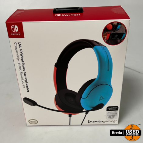 PDP LVL40 Gaming Headset Stereo Nintendo Switch /Switch OLED Blauw/Rood | In doos | Met garantie