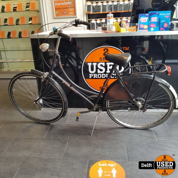 dames fiets damesfiets zwart met versnellingen geen garantie - Used  Products Delft