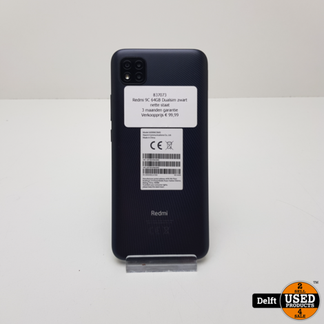 Redmi 9C 64GB Dualsim zwart nette staat 3 maanden garantie