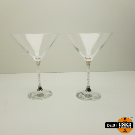 Swarovski COCKTAIL Martini Crystalline (SET of 2) Glasses Nieuwstaat