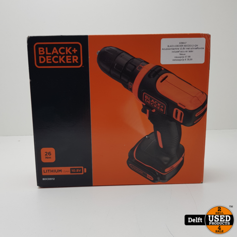 BLACK+DECKER BDCDD12-QW Accuboormachine 10.8V met schroeffunctie inclusief accu en lader Nieuw