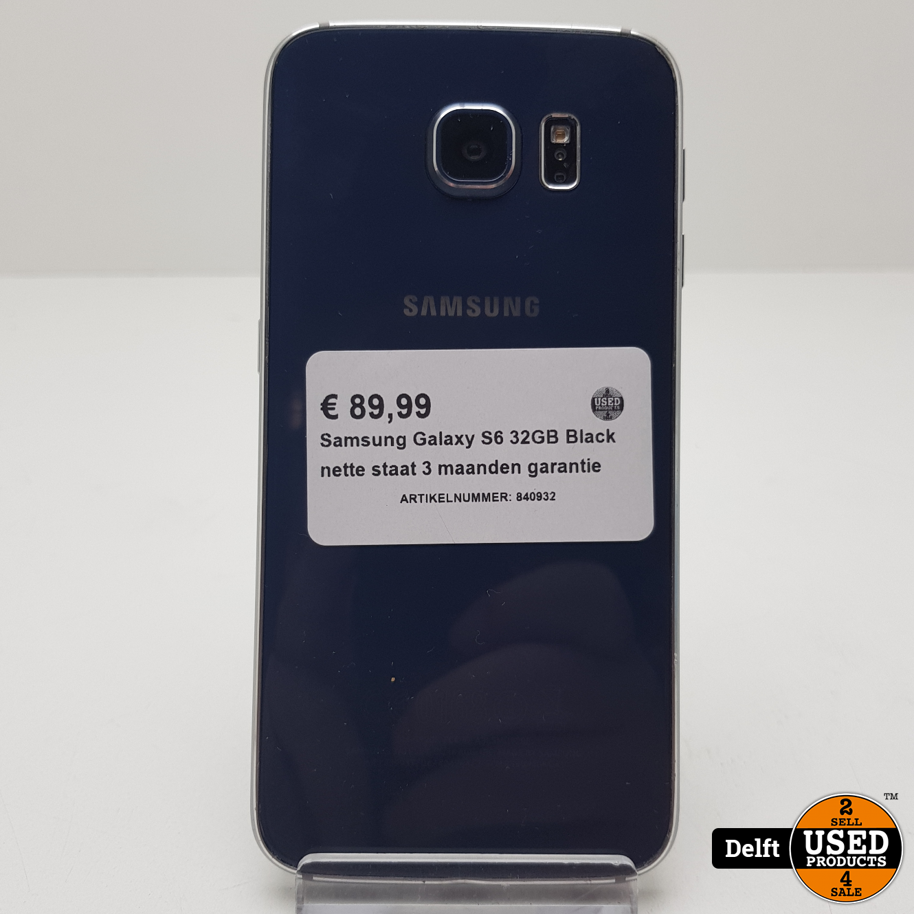 Samsung Galaxy S6 32GB Black nette staat 3 - Delft