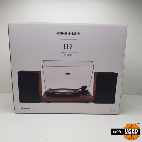 Crosley C62 C62B-WA - Walnoot  Bluetooth Platenspeler met externe luidsprekers Nieuw Garantie