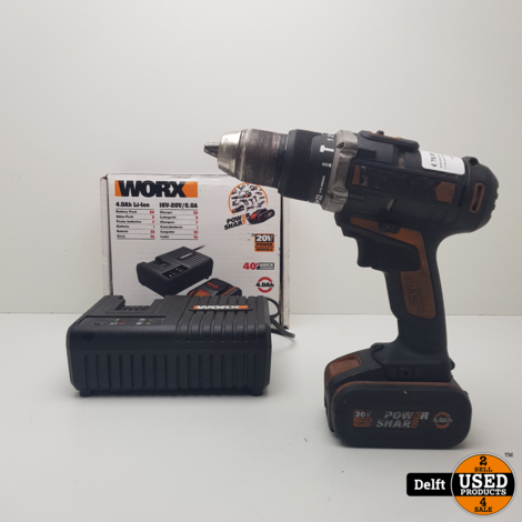 WORX WX372.9 Accu-slagboorschroevendraaier 20 V nette staat 1 Maand garantie