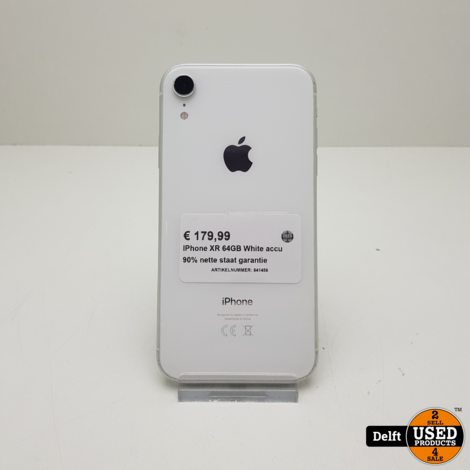 IPhone XR 64GB White accu 90% nette staat garantie