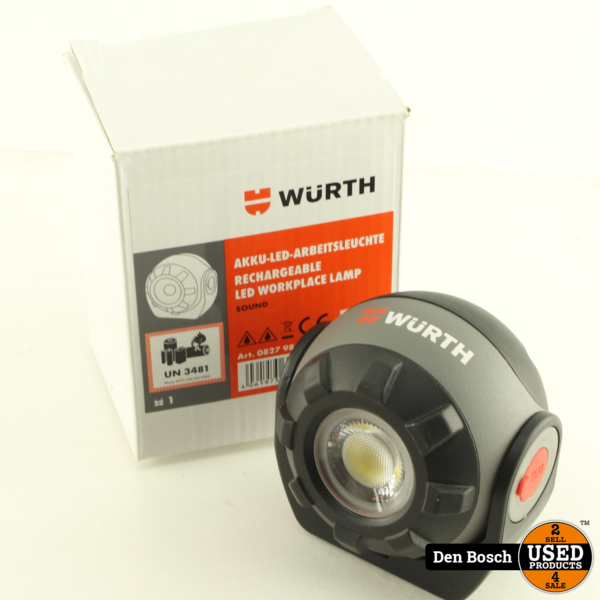 Sicilië Vader fage Vertrouwen Wurth Oplaadbare LED Werklamp met Bluetooth Speaker - Used Products Den  Bosch