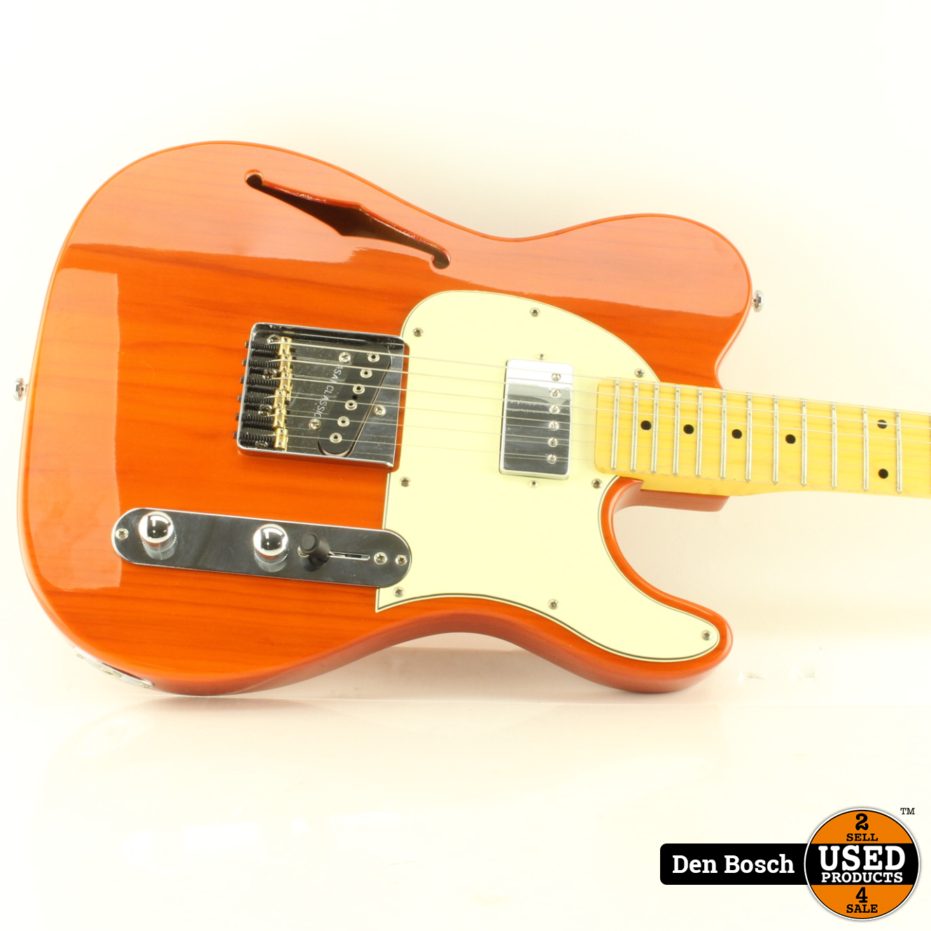 G L Tribute ASAT Classic Bluesboy Semi Hollow Clear Orange MN
