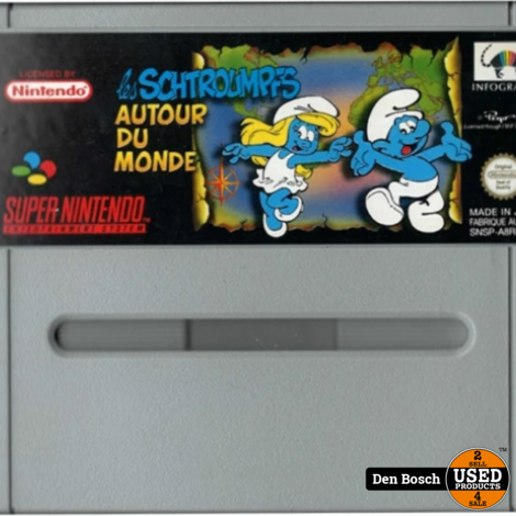 De Smurfen ontdekken de wereld - SNES Game(losse cassette)