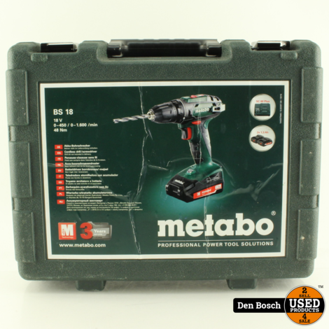 Metabo BS18 Accuschroefmachine incl Oplader + 2x Accu en Koffer