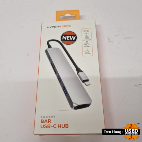 Hyper HD22E Bar USB-C Hub zilver | nieuw