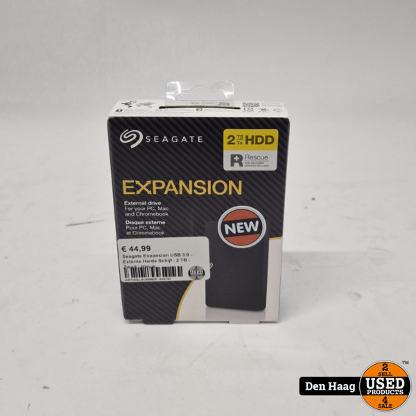 Seagate Expansion USB 3.0 Externe Harde Schijf - 2 TB - Zwart Used Products Den Haag