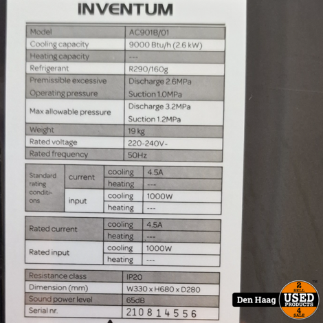Inventum AC901B 3 in 1 airco | nette staat