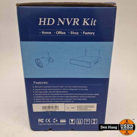 HD NVR Kit Plug en Play camerasysteem 1,3MP 4Camera's | Nieuw