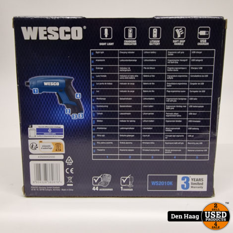 Wesco accu schroefmachine WS2010K 3,6V | Nieuw