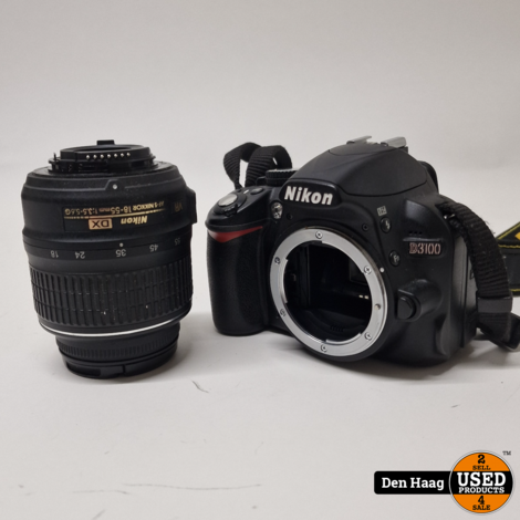 Nikon D3100 Inc Nikon AF-S 18-55MM F/3.5-5.6 G DX VR | Nette staat