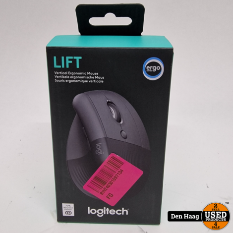 Logitech Lift - Verticale ergonomische muis - Rechtshandig - Donkergrijs | Nieuwstaat