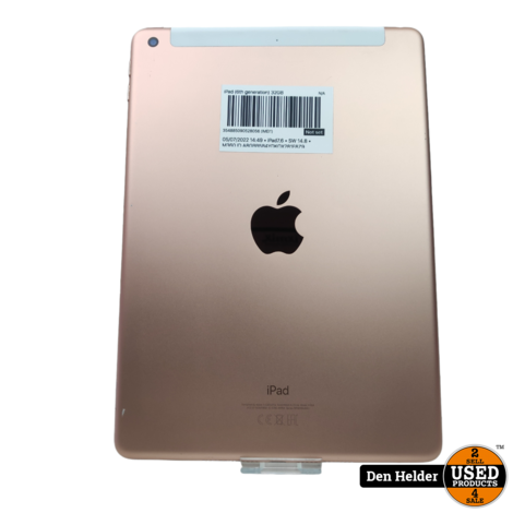 Apple iPad 2018 32GB Wifi + 4G iOS 15.6 - In Nette Staat