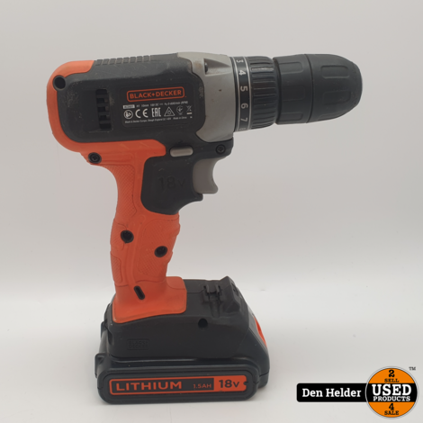 Black Decker BCD001 Met Accu en Oplader - In Nette Staat