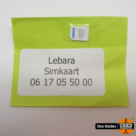 Lebara Nummer 0617055000 Nano Simkaart - In Nette Staat