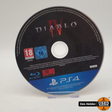 Diablo 4 Playstation 4 Game Disk Only - In Nette Staat