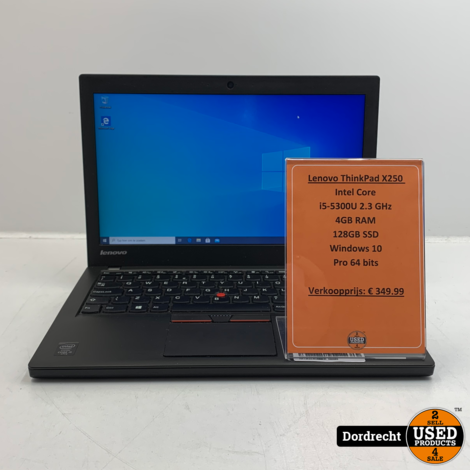 Lenovo ThinkPad X250 laptop | Intel Core i5 128GB SSD 4GB RAM Windows 10 Pro | Met garantie
