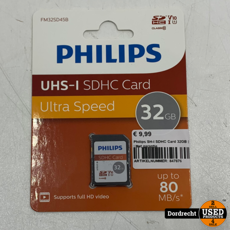 Philips SH-I SDHC Card 32GB Geheugenkaart | Nieuw | Met garantie