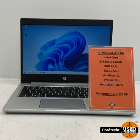 HP Probook 430 G6 Laptop | Intel Core i5-8265U 1.6GHz 8GB RAM 256GB SSD | Met garantie
