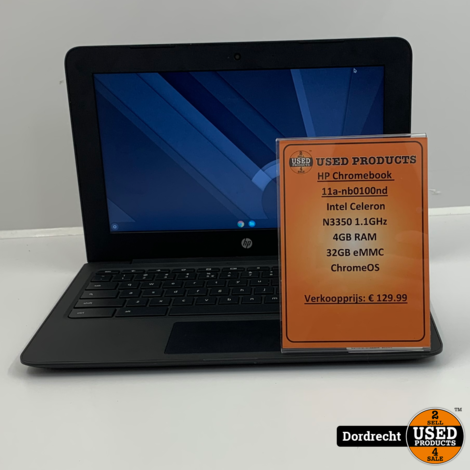 HP Chromebook 11a-nb0100nd | Intel Celeron N3350 32GB eMMC 4GB RAM ChromeOS | Met garantie