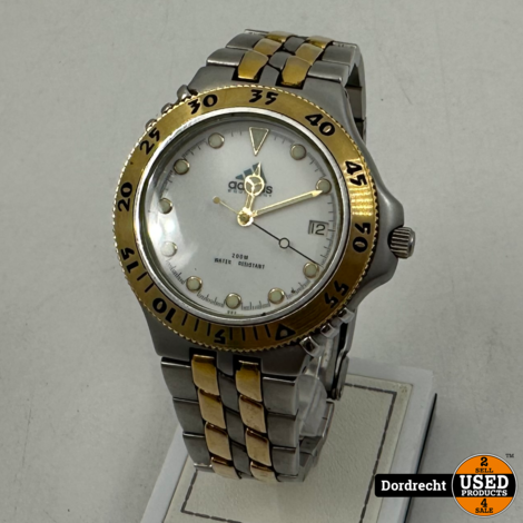 Adidas 10-0027 Vintage horloge Goud / Zilver | Lichte krasjes | Met garantie