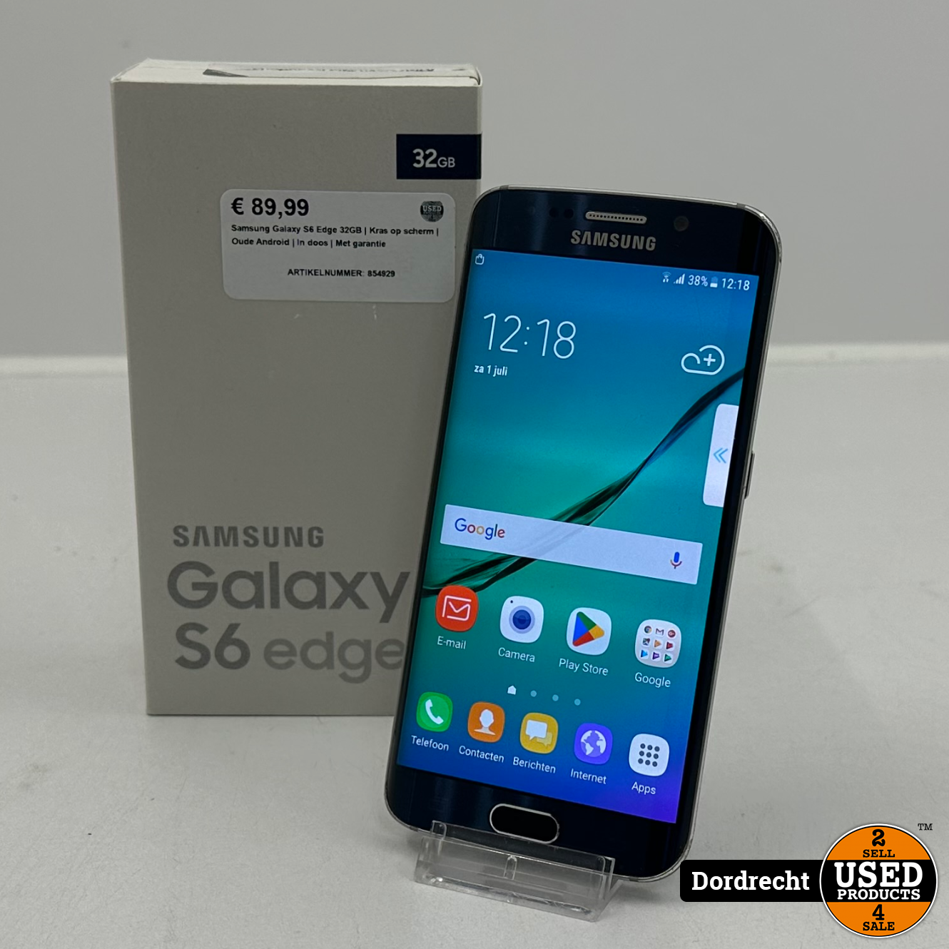 draaipunt Superioriteit Trek Samsung Galaxy S6 Edge 32GB Blauw | Kras op scherm | Oude Android | In doos  | Met garantie - Used Products Dordrecht