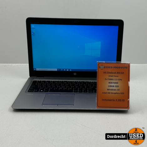 HP Elitebook 850 G4 Laptop | Intel Core i5-7200U 2.5 GHz 8GB RAM 128GB SSD Windows 10 Intel HD Graphics 620 | Met garantie