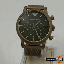 Emporio Armani AR-11428 Horloge Brons / Leger groen | Met garantie