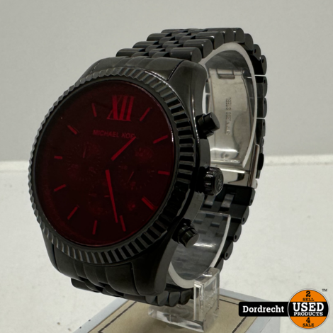 Michael Kors MK-8733 Horloge Zwart / Rood | Met garantie