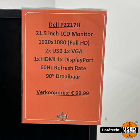 Dell P2217H Monitor | Met garantie