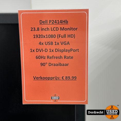 Dell P2414Hb Monitor | Met garantie