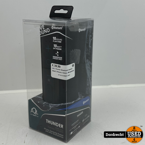 AQL Thunder Bluetooth Speaker Zwart | Nieuw in doos | Met garantie