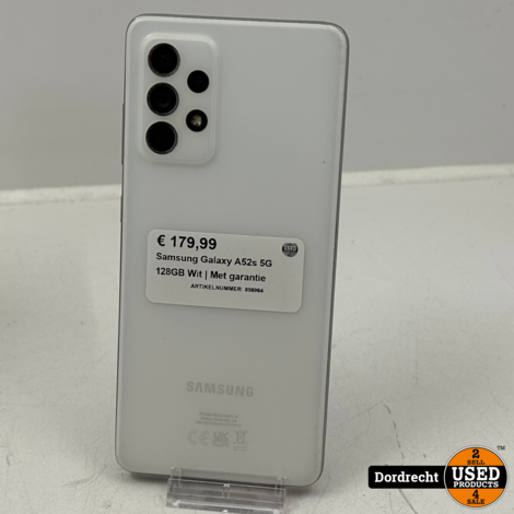 Samsung Galaxy A52s 5G 128GB Wit | Kras op glas | Met garantie