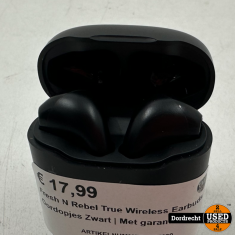 Fresh N Rebel True Wireless Earbuds / Oordopjes Zwart | Met garantie