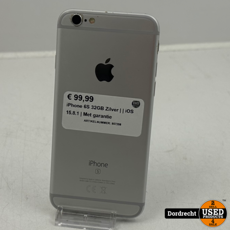 iPhone 6S 32GB Zilver | | iOS 15.8.1 | Met garantie