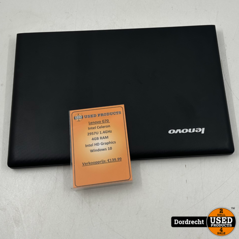 Lenovo G70 laptop | Intel Celeron 2957U 500GB HDD 4GB RAM Intel HD Graphics Windows 10 | Met garantie