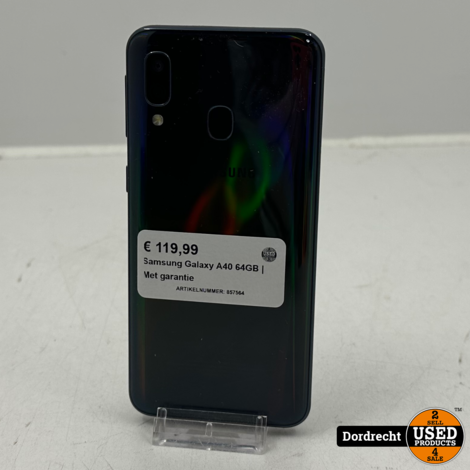 Samsung Galaxy A40 64GB Zwart | Met garantie