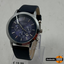 Chronos 1898 horloge blauw | Lege batterij | Met garantie