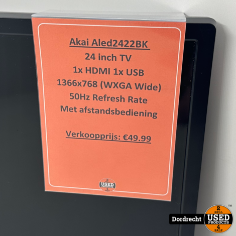 Akai Aled2422BK televisie/tv | Zonder voet | Met ab | Met garantie