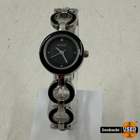 Sekondo horloge Zilver / Zwart | Met garantie