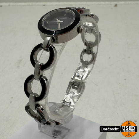 Sekondo horloge Zilver / Zwart | Met garantie