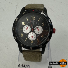 Watch2Have 18009-4C Horloge Zwart / Groen | Met garantie