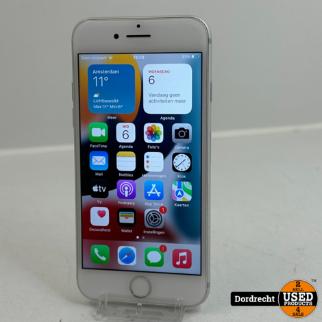 iPhone 7 32GB Zilver | iOS 15.8.1 | TouchID Stuk | Met garantie