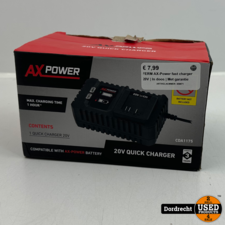 FERM AX-Power fast charger 20V | In doos | Met garantie