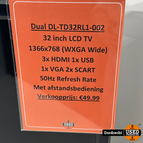 Dual DL-TD32RL1-002 TV / Televisie | Met AB | Met garantie