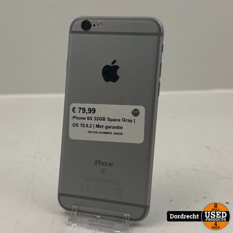 iPhone 6S 32GB Space Gray | iOS 15.8.2 | Met garantie